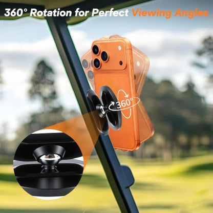Strong Magnetic Golf Cart Phone Holder, 360° Rotatable Phone Mount, Compatible with MagSafe iPhone 17/16/15/14/13 Pro/Max/Plus, Must-Have Golf Accessories for Golfers Men