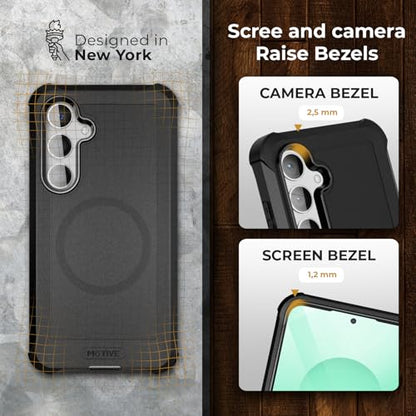 MOTIVE Heavy Duty Case for Samsung Galaxy s25/s24 Plus, Belt Clip | 6.7" | Bunker Series, Military Grade Multi-Layer Protection, PC/TPU Build, Sealed Port Cover, Compatible with MagSafe Qi2 Charging - size: s25 Plus & s24 Plus