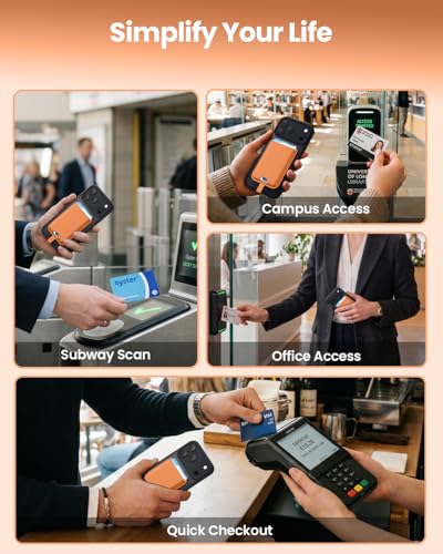 FlyReal for MagSafe Wallet, with Anti-Loss Lanyard, Orange - color: Orange
