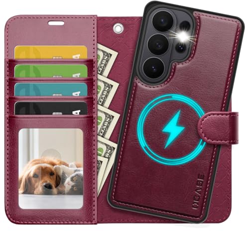 OCASE for Samsung Galaxy S26 Ultra Detachable Wallet Case with Card Holder, [2 in 1] PU Leather Flip Folio Case with RFID Blocking Stand Wrist Strap Shockproof Phone Cover 2026, Burgundy - color: Burgundy, size: Samsung Galaxy S26 Ultra