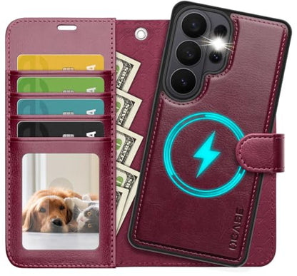OCASE for Samsung Galaxy S26 Ultra Detachable Wallet Case with Card Holder, [2 in 1] PU Leather Flip Folio Case with RFID Blocking Stand Wrist Strap Shockproof Phone Cover 2026, Burgundy - color: Burgundy, size: Samsung Galaxy S26 Ultra