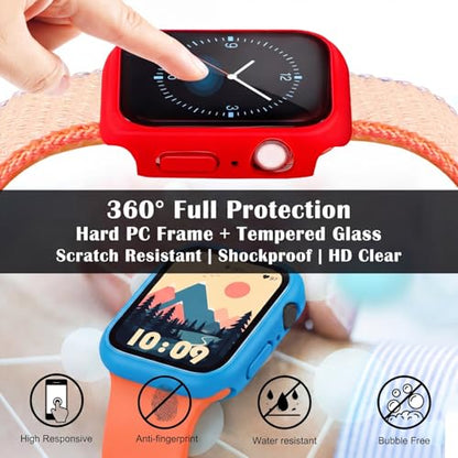 Sieral 24 Pack Watch Case with Tempered Glass Screen Protector Compatible with Iwatch 41mm Series 9/8/7, Hard PC Full Scratch Resistant Bumper Protective Face Cover Accessories - size: 41mm Compatible with Series 9/8/7