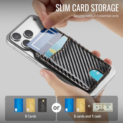 for Magsafe Wallet Magnetic Card Holder RFID Blocking, Carbon Black - color: Carbon Black