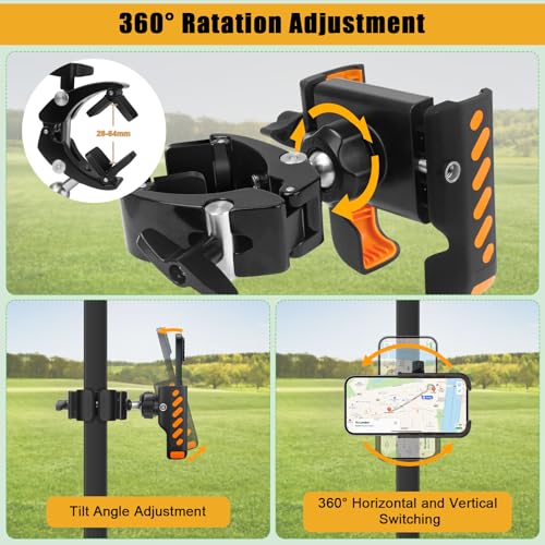 Ultra Strength Alloy Golf Cart Phone Holder Mount