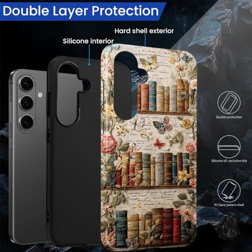 Compatible with Samsung Galaxy S26 Case,Glossy Case All-Round Protection Shockproof Anti-Scratches TPU Cover,Cases for Man Woman-Antique Bookshelf - color: Antique Bookshelf, size: Galaxy S26