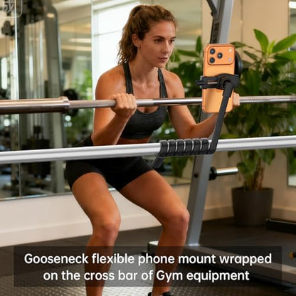 Flexible Phone Holder for Treadmill |Stroller |Wheel |Chair Pole |Stick |Rod |Tube |Shelf | Railing |Cart,35.4" / 90 cm Gooseneck Arm Mount,Compatible with 3.5~7.5" iPhone/LG/Galaxy Smartphone