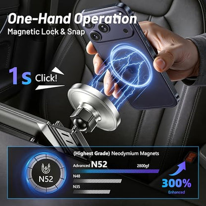 Car Phone Holder for Jeep Wrangler (2011-2016 2017),Magsafe Car Mount Charger,Magnetic Phone Holder,15W Wireless Charging,Dashboard Phone Holder,360° & Hands Free,2015 Wrangler Interior Accessories - size: Jeep Wrangler | 2011-2017