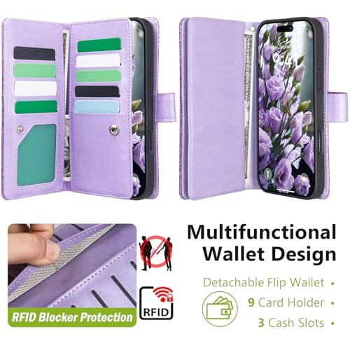Varikke Wallet Case for iPhone 17 Pro Compatible with Magsafe, Light Purple - color: (Compatible with MagSafe) Light Purple, size: iPhone 17 Pro 6.3"
