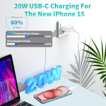 Apple MFi Certified iPhone 17 16 Charger Cable, 3Pack 6FT 100W USB C Cord