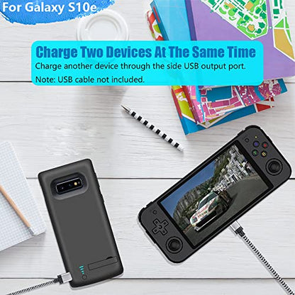 [Upgraded Battery Case for Samsung Galaxy S10e, 5000mAh Rechargeable Extended Battery Charger Case, Adds 1.2X Extra Juice (5.8 Inches) Black