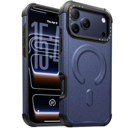 Heavy Duty for iPhone 17 Pro Max Case, 20FT Military Dropproof Blue | Dual-Layer Shockproof Protective Phone Case, Fit for Mag safe, Rugged Tough Durable Cover, GUARDiAN Series - Blue - color: Blue