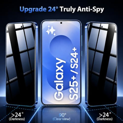 3 Pack for Samsung Galaxy S24 Plus / S25 Plus Privacy Screen Protector - size: 6.70 inch