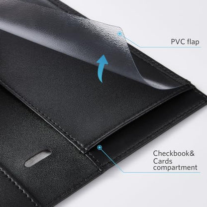 CoBak Checkbook Cover for Women & Men - PU Leather Case with RFID Blocking | Classic Design Check Book Holder for Personal and Business - color: Bloom Garden
