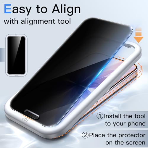 JETech 360° Privacy Screen Protector for iPhone 17, 2-Pack - size: iPhone 17
