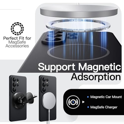 JETech Magnetic Slim Case for Samsung Galaxy S26 Ultra, Black | Compatible with MagSafe, Anti-Slip Grip, Full Camera Lens Protection, Ultra-Thin Lightweight, Matte Finish Phone Cover - color: Black, size: Galaxy S26 Ultra