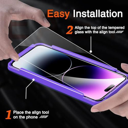 Milomdoi Screen Protector for Apple iPhone 14 Pro Max, Tempered Glass - size: iPhone 14 Pro Max 6.7 inch
