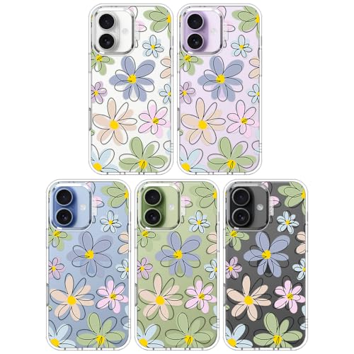 MOSNOVO for iPhone 17 Case | Military Grade 6.6ft Drop Tested | Camera Control | Clear with Linear Blooms Design - color: Clear - Linear Blooms, size: iPhone 17