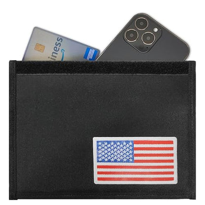 Gecko Travel Tech Faraday Bag Anti-Tracking GPS RFID Car Key Signal Blocker Wallet Shielding Pouch Protective Case for Cell Phone Car Key FOB, Data Privacy, Electronic Device Security (USA FLAG) - color: USA FLAG