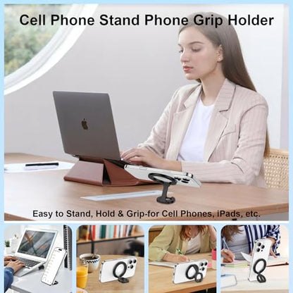 Magnetic Ring Holder Dual-Sided MagSafe Phone Grip for iPhone 17 16 Pro Max - color: Pure Black