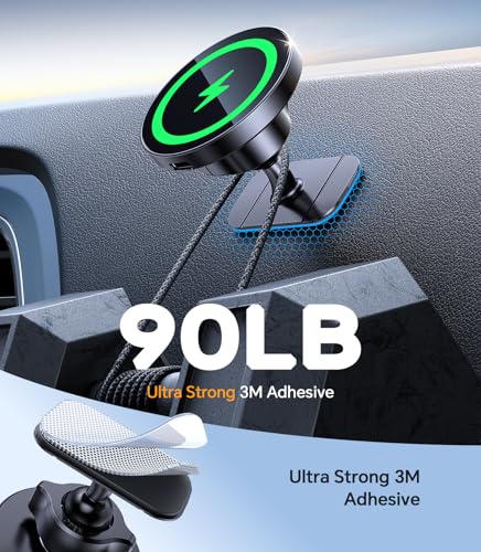 Kaistyle for MagSafe Car Mount Charger【Stronger Magnets】 15W Magnetic Wireless Car Charger Phone Holders for Your Car Accessories for Women Men Car Mount for iPhone 18 Pro Max 17 16 15 14 13 12