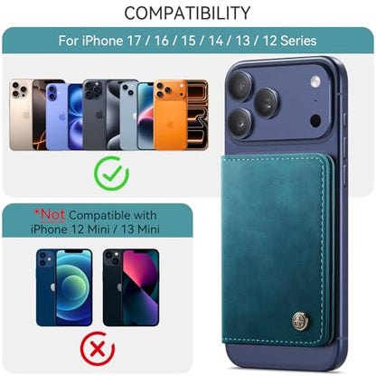 Defencase for Magsafe Wallet Magnetic Card Holder RFID Blocking, R-Green - color: Retro Blue Green