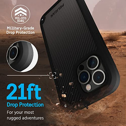 Pelican Shield Series - iPhone 13 Pro Max Case/iPhone 12 Pro Max Case [21ft Military Grade Drop Protection] [Wireless Charging Compatible] Protective Cover with Belt Clip Holster Kickstand - Black - color: Shield Black