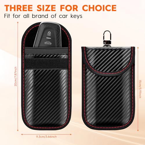 Faraday Pouch for Key Fob, Signal Blocking Faraday Bag, 2 Pack | Dual-layer shielding blocks key fob signals to prevent relay theft. Protects most keyless entry car fobs at home or on the go - size: Medium Size (3.66 x 5.9 inches)