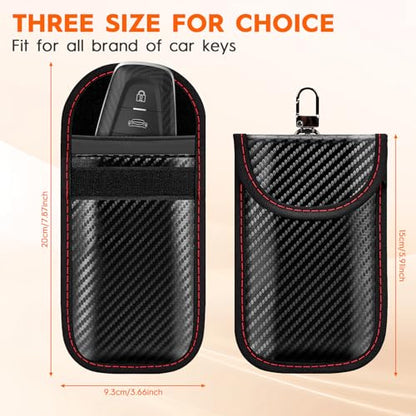 Faraday Pouch for Key Fob, Signal Blocking Faraday Bag, 2 Pack | Dual-layer shielding blocks key fob signals to prevent relay theft. Protects most keyless entry car fobs at home or on the go - size: Medium Size (3.66 x 5.9 inches)