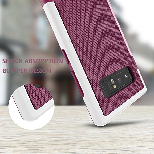 Jeylly Galaxy Note 8 Case, Note 8 Cover, [3 Color] Slim Hybrid Impact Rugged Soft TPU & Hard PC Bumper Shockproof Protective Anti-Slip Case Cover Shell for Samsung Galaxy Note 8 SM-N950 - Wine | [3 Color] Slim Hybrid Impact Rugged Soft TPU & Hard PC Bumpe