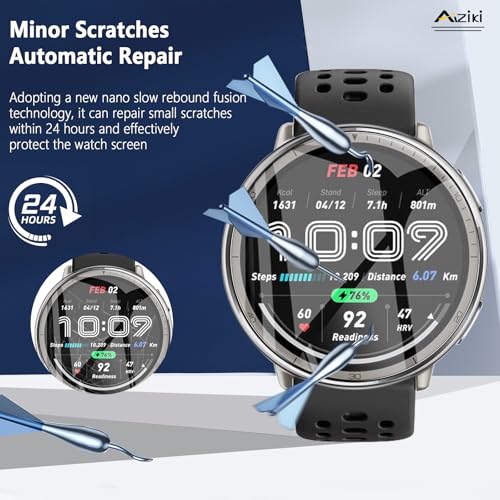 6-Pack Compatible for Amazfit Active 2, HD Clear Flexible TPU Film, Bubble Free Full Coverage, Easy Install Kit for Amazfit Active 2 Screen Protector - size: RM6-Amazfit Active 2-US