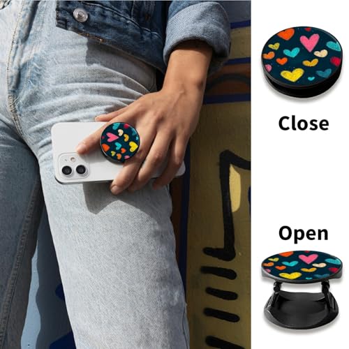 [2 Pack] Cell Phone Grip with Expanding Kickstand, Brown Heart - color: Brown Heart