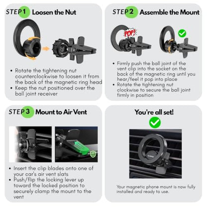Magnetic Car Phone Mount Air Vent Phone Holder