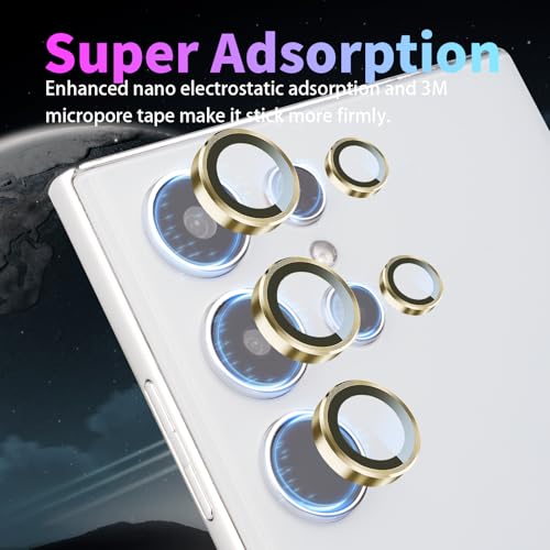 Camera Lens Protector for Samsung Galaxy S24 Ultra, Gold - color: Gold