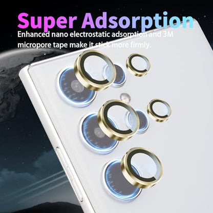 Camera Lens Protector for Samsung Galaxy S24 Ultra, Gold - color: Gold