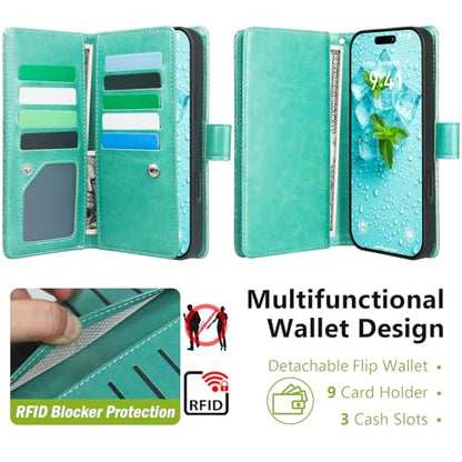 Varikke Wallet Case for iPhone 17 - Compatible with Magsafe, Mint Green - color: (Compatible with MagSafe) Mint, size: iPhone 17 6.3"