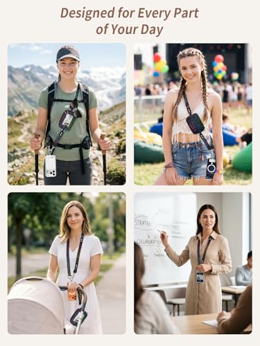 Clip and Go Strap for Phone with Wallet Crossbody Lanyard Dog Paw - color: Dog Paw