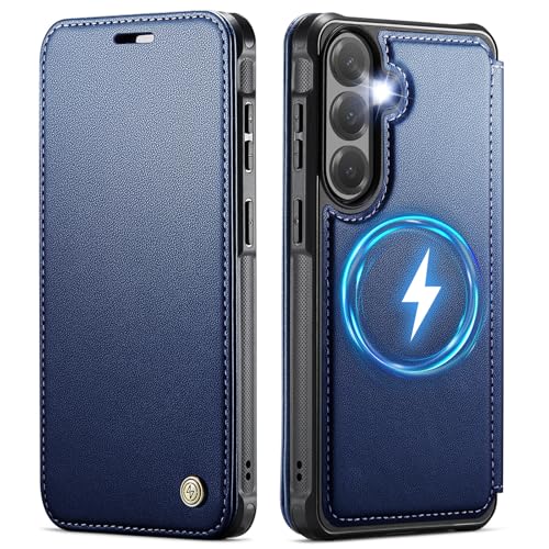 for Galaxy S25 Plus Slim Wallet Case Wireless Charging, Deep Blue - color: Deep Blue, size: Samsung Galaxy S25 Plus