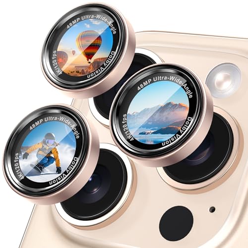 CACOE Camera Lens Protector for iPhone 14/15/16/17 Pro/Pro Max Cover - color: Desert Gold