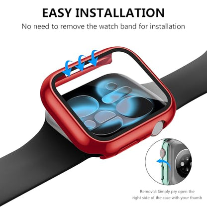 12 Pack Case for Apple Watch Series 11/10 42mm with Tempered Glass Screen Protector, Plated Hard PC Glossy Protective Cover, All-Around Bumper Compatible with iWatch Series 11/10 42mm - size: 42mm(Series 11/10）