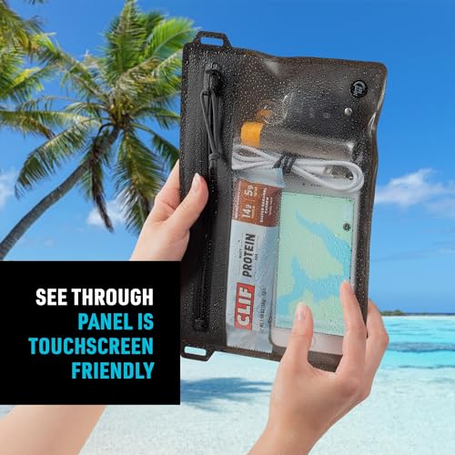 Nite Ize RunOff Waterproof Travel Pouch with TRU Zip - Dry Pouch for Phone & Travel Necessities - Touchscreen Friendly - Waterproof with Reliable Zipper - Medium, Charcoal - style: Medium
