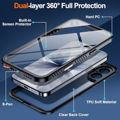 MOZOTER for iPhone 17 Case Waterproof,[IPX8 Underwater Case][Full Body Shockproof & Military Dropproof] Clear Sound Quality Built-in Screen Protector for iPhone 17 6.3 inch-Black - size: For iPhone 17-6.3"