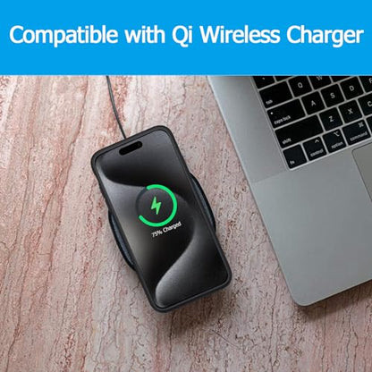 Battery Case for iPhone 15 Pro Max,12000mAh Portable Protective Charging Case with Wireless Charging Compatible for iPhone 15 Pro Max (6.7 inch) Extended Battery Pack Charger Case with Carplay (Black) - size: iPhone 15 Pro Max