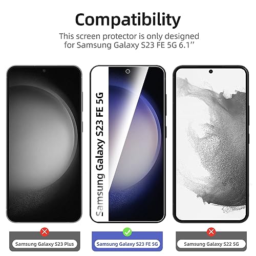 NEW'C for Samsung Galaxy S23 FE 5G Screen Protector Tempered Glass - size: S23 FE 6.4 inches