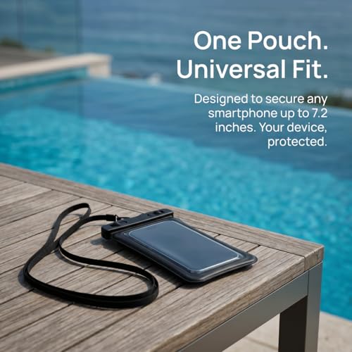 Waterproof Phone Pouch Case-[2 Pack][Easy Lock & Heavy Duty] IPX8 Water Proof Cell Phone Dry Bag for Beach,Swim Protector for iPhone 17 16 15 14 13 12 11 Pro Max Plus, Galaxy S25,7.2",Black and White