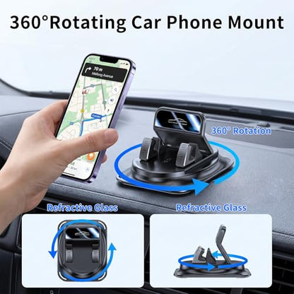 Fodeuxp 360 Degree Rotatable Car Phone Holder, 2026 New Non-Slip Dashboard Cell Phone Holder, Universal Car Phone Mount Stand for Best Navigation and Viewing (A) - color: A