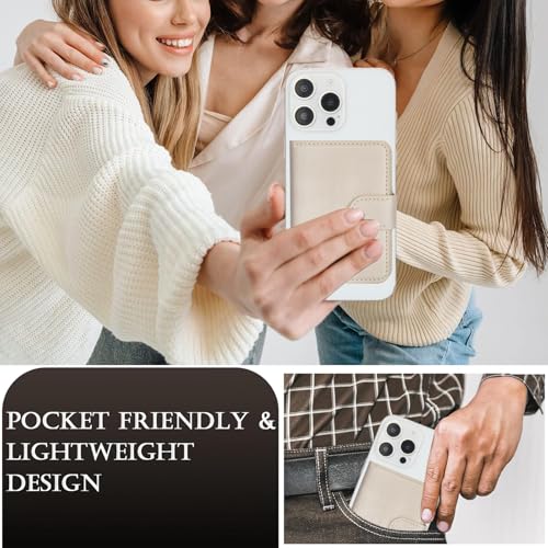 HAII for MagSafe Card Wallet Bag compatible with MagSafe Invisible Ultra-Thin Lightweight Kickstand Magnetic Mobile Wallet Man Woman, 4 Card Slots + 1 Cash Bag. (White, Buckle Wallet) - color: White, size: 4 Card Slots + 1 Cash Bag - Buckle Wallet