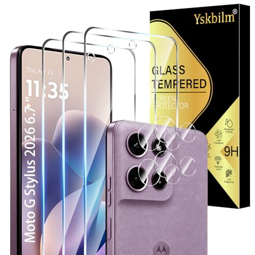 (3+2 Pack) Designed for Motorola Moto G Stylus 5G 2026 Tempered Glass Screen Protector + Camera Lens Protector,[3D Touch][Bubble-Free][Anti-Scratch] Screen Protector Glass For Motorola G Stylus 2026 - size: Moto G Stylus 2026