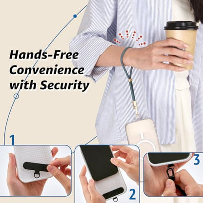 Phone Lanyard Wrist, Phone Wrist Strap for Case with 2 Tether Tabs - color: Shadow Black