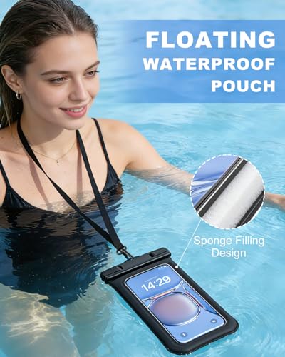 Floating Waterproof Phone Pouch 2 Pack, IP68 Dry Bag Up to 7.0" | Waterproof Phone Case fits All Smartphones, Floats in Water, Clear Underwater Shots for Beach Snorkel Cruise Kayak - size: 7.0 inch