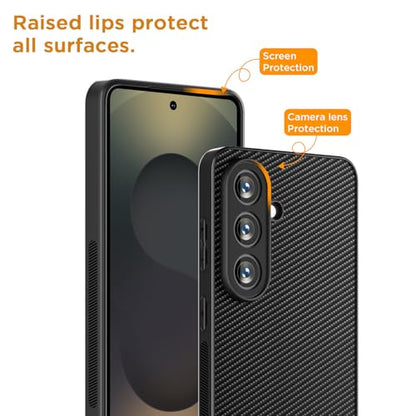 AICase for Samsung Galaxy S26 Plus Case, Carbon Fiber Design Thin Slim Fit Shockproof Hybrid Hard PC Soft TPU Bumper Drop Protection Lightweight Aramid Fiber Protective Cover - color: Carbon Fiber, size: S26 PLUS